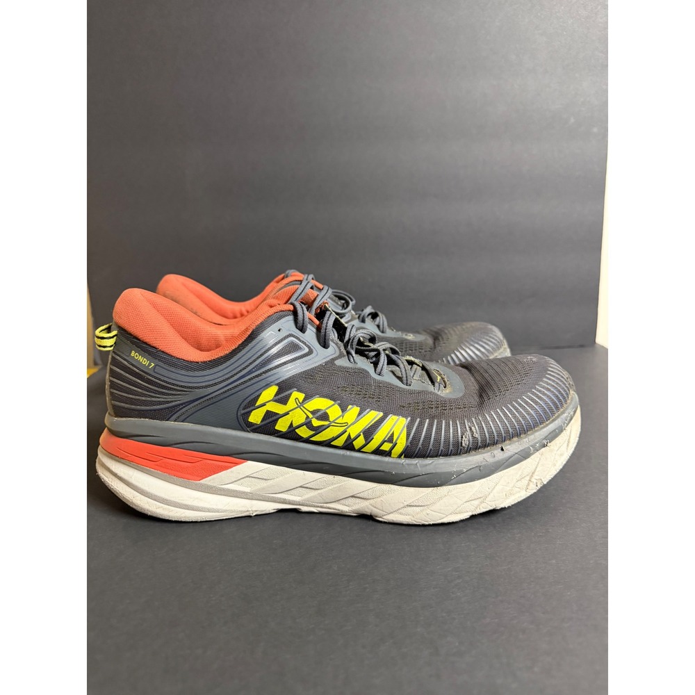 Hoka One One M Bondi 7 Running Shoes 1110518 TCHL Turbulence/Chili Men's 12 - Picture 2 of 12